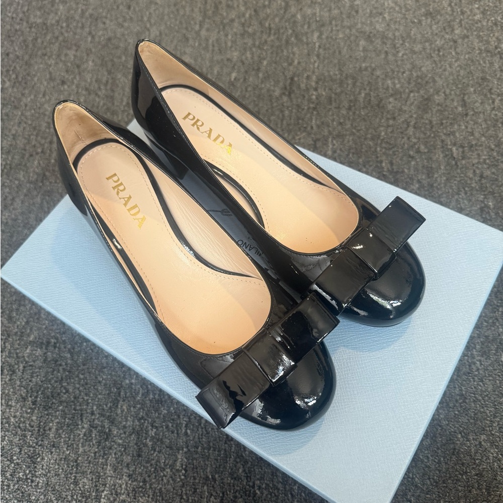 Prada Black Patent Leather Women's Shoes